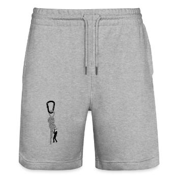 escalade, bloc, escalade, montagne, alpinisme - Short de jogging bio TRAINER Stanley/Stella unisexe - gris chiné - Devant - Nik (191cm) & Marisol (170cm)
