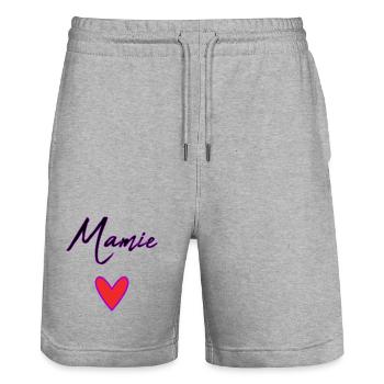 GRANNY. MOM. GRANDMA. MOTHER'S DAY - Stanley/Stella Trainer Unisex Organic Jogging Shorts - heather grey - Front - Nik (191cm) & Marisol (170cm)