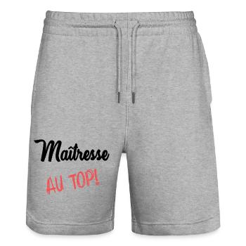 GELIEBTE - Stanley/Stella Unisex Bio Joggingshorts Trainer  - Grau meliert - Vorne - Nik (191cm) & Marisol (170cm)