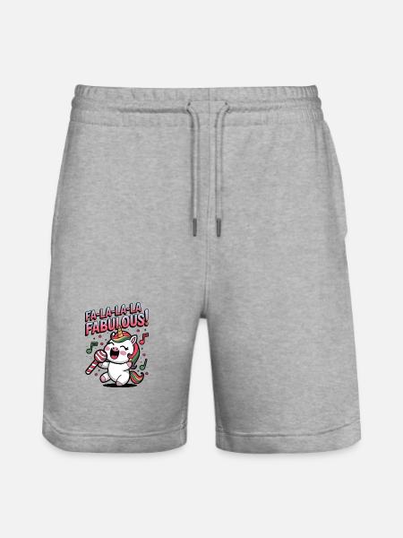 Fa-la-la-la Fabulous! - Stanley/Stella Trainer Unisex Organic Jogging Shorts - heather grey