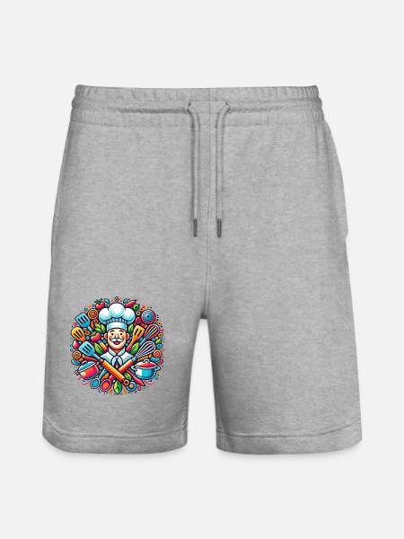 Chef Logo - Short de jogging bio TRAINER Stanley/Stella unisexe - gris chiné