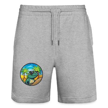 Eidechse Lustige Cartoon Sommer Strand Sonnenbrille Cool - Stanley/Stella Unisex Bio Joggingshorts Trainer  - Grau meliert - Vorne - Nik (191cm) & Marisol (170cm)