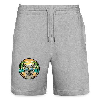 Pumi Hunderasse Cartoon Sonnenbrille Strand - Stanley/Stella Unisex Bio Joggingshorts Trainer  - Grau meliert - Vorne - Nik (191cm) & Marisol (170cm)