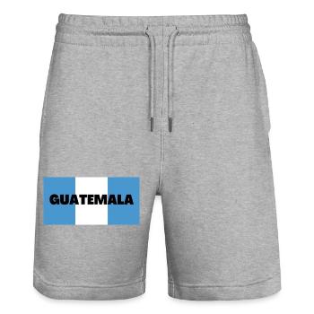 Guatemala in Guatemalan Flag Colors - Stanley/Stella Trainer Unisex Organic Jogging Shorts - heather grey - Front - Nik (191cm) & Marisol (170cm)
