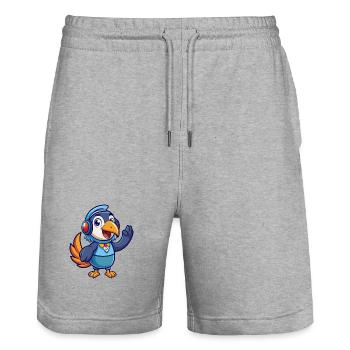 Toucan Funny Cartoon Character Musique de casque - Short de jogging bio TRAINER Stanley/Stella unisexe - gris chiné - Devant - Nik (191cm) & Marisol (170cm)
