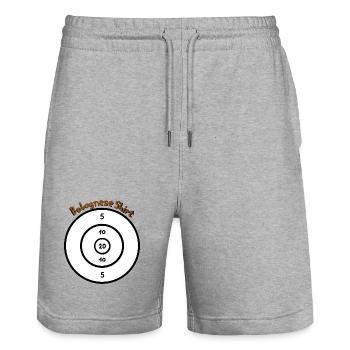 Bolognese Shit - Stanley/Stella Trainer Unisex Organic Jogging Shorts - heather grey - Front - Nik (191cm) & Marisol (170cm)