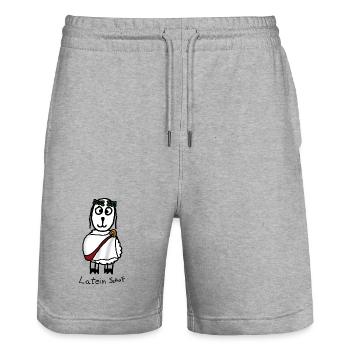 Latein ScHoF - Stanley/Stella Unisex Bio Joggingshorts Trainer  - Grau meliert - Vorne - Nik (191cm) & Marisol (170cm)