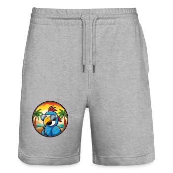 Perroquet Drôle Dessin Animé Plage Été Lunettes De Soleil Cool - Short de jogging bio TRAINER Stanley/Stella unisexe - gris chiné - Devant - Nik (191cm) & Marisol (170cm)