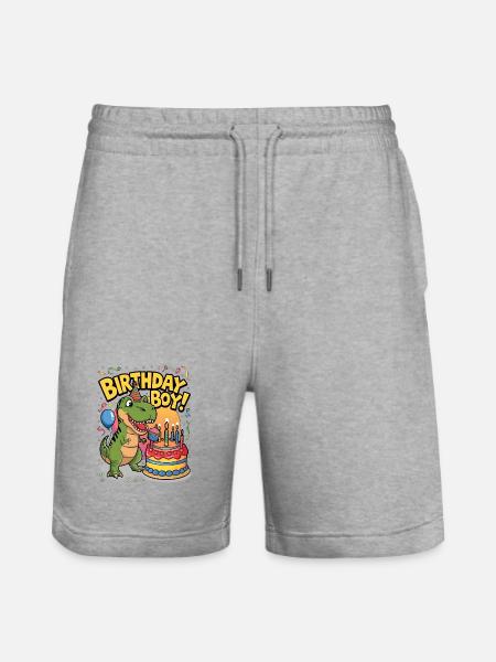 Birthday Boy - Stanley/Stella Trainer Unisex Organic Jogging Shorts - heather grey