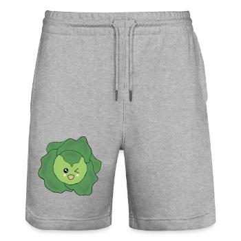 Salade Légumes Costume Carnaval Carnaval Partenaire Chemise - Short de jogging bio TRAINER Stanley/Stella unisexe - gris chiné - Devant - Nik (191cm) & Marisol (170cm)
