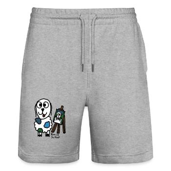 Kunst ScHoF - Stanley/Stella Unisex Bio Joggingshorts Trainer  - Grau meliert - Vorne - Nik (191cm) & Marisol (170cm)