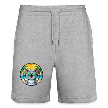 Koala Lustige Cartoon Sommer Strand Sonnenbrille Cool - Stanley/Stella Unisex Bio Joggingshorts Trainer  - Grau meliert - Vorne - Nik (191cm) & Marisol (170cm)
