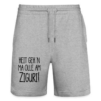 Ziguri - heute gehen mir alle am Nerv - österreich - Stanley/Stella Unisex Bio Joggingshorts Trainer  - Grau meliert - Vorne - Nik (191cm) & Marisol (170cm)