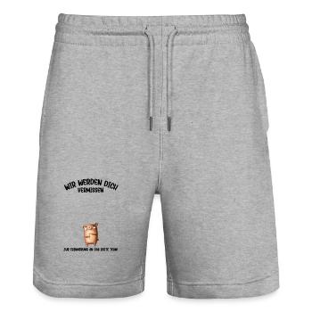 Wir werden dich Vermissen beste Team Abschied - Stanley/Stella Unisex Bio Joggingshorts Trainer  - Grau meliert - Vorne - Nik (191cm) & Marisol (170cm)