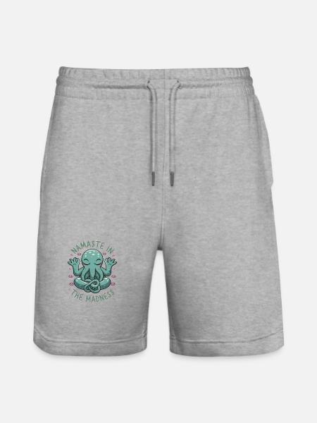 Namaste In The Madness - Stanley/Stella Trainer Unisex Organic Jogging Shorts - heather grey
