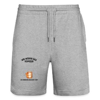 Wir werden dich Vermissen beste Team Abschied - Stanley/Stella Unisex Bio Joggingshorts Trainer  - Grau meliert - Vorne - Nik (191cm) & Marisol (170cm)