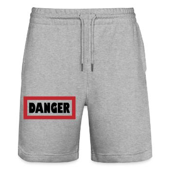 Avertissement : Élégamment dangereux - Short de jogging bio TRAINER Stanley/Stella unisexe - gris chiné - Devant - Nik (191cm) & Marisol (170cm)