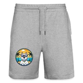 Dogue Argentino Chien Race Dessin Animé Lunettes De Soleil Plage - Short de jogging bio TRAINER Stanley/Stella unisexe - gris chiné - Devant - Nik (191cm) & Marisol (170cm)