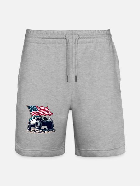 American Off-Road - Stanley/Stella Trainer Unisex Organic Jogging Shorts - heather grey