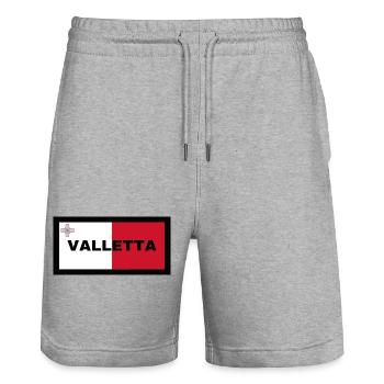 La Valette à Malte Drapeau - Short de jogging bio TRAINER Stanley/Stella unisexe - gris chiné - Devant - Nik (191cm) & Marisol (170cm)