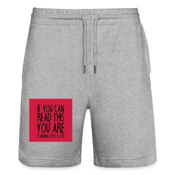 Mundschutz lustig Spruch - lustige Sprüche - Stanley/Stella Unisex Bio Joggingshorts Trainer  - Grau meliert - Vorne - Nik (191cm) & Marisol (170cm)
