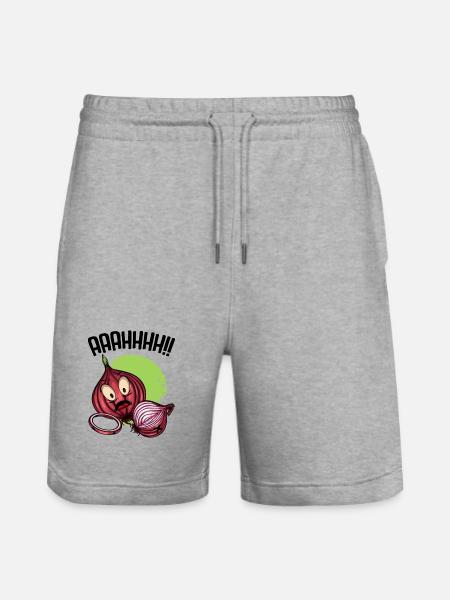 Onion chaos neon illustration - Stanley/Stella Trainer Unisex Organic Jogging Shorts - heather grey