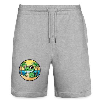 Eidechse Lustige Cartoon Sommer Strand Sonnenbrille Cool - Stanley/Stella Unisex Bio Joggingshorts Trainer  - Grau meliert - Vorne - Nik (191cm) & Marisol (170cm)