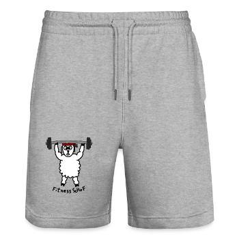 Fitness ScHoF - Stanley/Stella Unisex Bio Joggingshorts Trainer  - Grau meliert - Vorne - Nik (191cm) & Marisol (170cm)