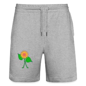 sunflower - Stanley/Stella Trainer Unisex Organic Jogging Shorts - heather grey - Front - Nik (191cm) & Marisol (170cm)