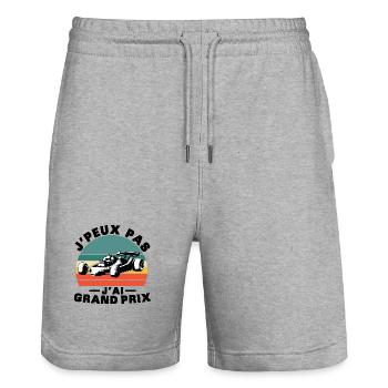 Ich kann nicht, ich habe einen tollen Preis - Stanley/Stella Unisex Bio Joggingshorts Trainer  - Grau meliert - Vorne - Nik (191cm) & Marisol (170cm)