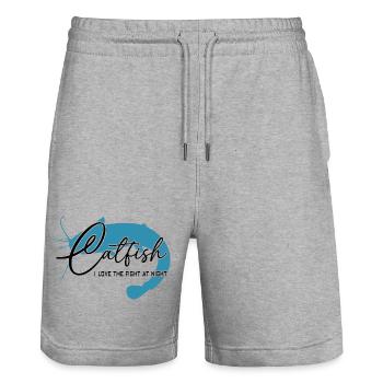 Catfish, Catfish, Sport Fishing, River Monster - Stanley/Stella Trainer Unisex Organic Jogging Shorts - heather grey - Front - Nik (191cm) & Marisol (170cm)