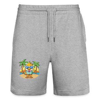 Ente Lustige Cartoon Sommer Strand Sonnenbrille - Stanley/Stella Unisex Bio Joggingshorts Trainer  - Grau meliert - Vorne - Nik (191cm) & Marisol (170cm)