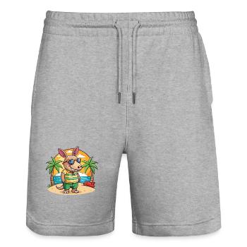 Aardvark Funny Cartoon Summer Beach Sunglasses - Stanley/Stella Trainer Unisex Organic Jogging Shorts - heather grey - Front - Nik (191cm) & Marisol (170cm)