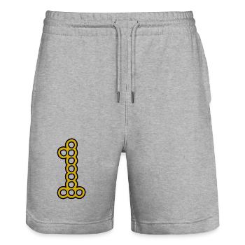 1. 1 Jahr. 1. JUBILÄUM. 1-JÄHRIGES JUBILÄUM - Stanley/Stella Unisex Bio Joggingshorts Trainer  - Grau meliert - Vorne - Nik (191cm) & Marisol (170cm)