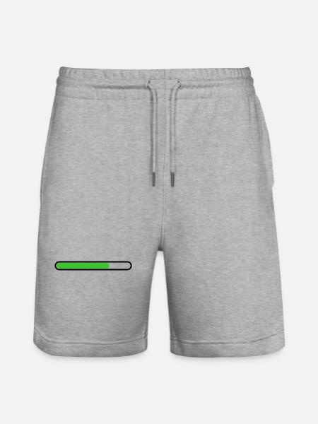 Loading bar Black Green - Stanley/Stella Trainer Unisex Organic Jogging Shorts - heather grey