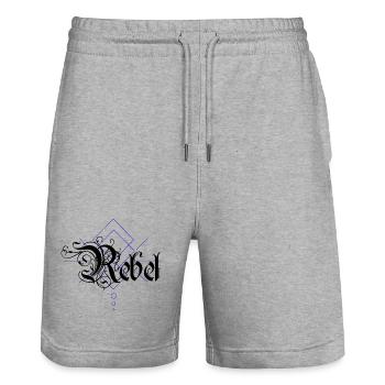 Rebel - Stanley/Stella Unisex Bio Joggingshorts Trainer  - Grau meliert - Vorne - Nik (191cm) & Marisol (170cm)