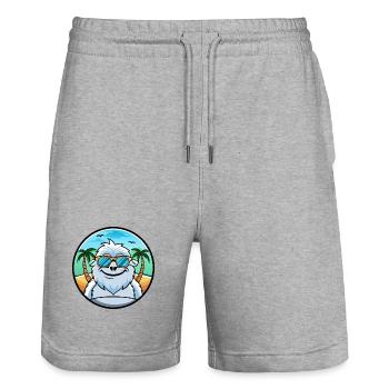 Yeti Lustige Cartoon Sommer Strand Sonnenbrille Aufkleber - Stanley/Stella Unisex Bio Joggingshorts Trainer  - Grau meliert - Vorne - Nik (191cm) & Marisol (170cm)