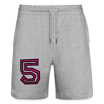5 - Stanley/Stella Trainer Unisex Organic Jogging Shorts - heather grey - Front - Nik (191cm) & Marisol (170cm)