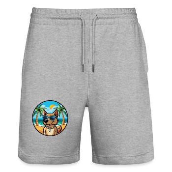 Magyar Agar Chien Race Dessin Animé Lunettes de soleil Plage - Short de jogging bio TRAINER Stanley/Stella unisexe - gris chiné - Devant - Nik (191cm) & Marisol (170cm)