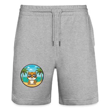Zypern Katzenrasse Cartoon Sonnenbrille Strand - Stanley/Stella Unisex Bio Joggingshorts Trainer  - Grau meliert - Vorne - Nik (191cm) & Marisol (170cm)