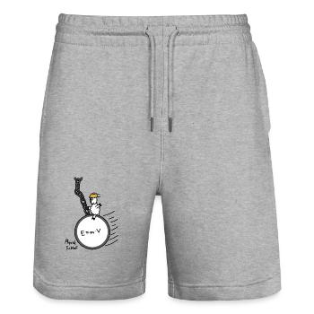 Physik Schof - Stanley/Stella Unisex Bio Joggingshorts Trainer  - Grau meliert - Vorne - Nik (191cm) & Marisol (170cm)