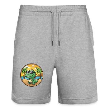 Dinosaurier Lustige Cartoon Sommer Strand Sonnenbrille - Stanley/Stella Unisex Bio Joggingshorts Trainer  - Grau meliert - Vorne - Nik (191cm) & Marisol (170cm)