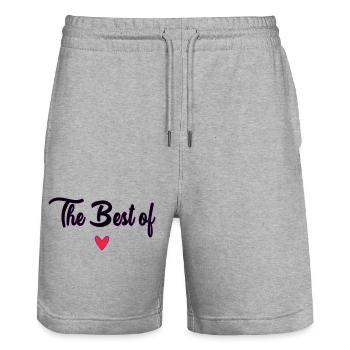 MAMA. MUTTERTAG. SCHÖNEN MUTTERTAG - Stanley/Stella Unisex Bio Joggingshorts Trainer  - Grau meliert - Vorne - Nik (191cm) & Marisol (170cm)