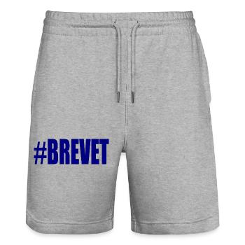 FERRY. BACCALAUREAT. PATENT. DNB. EXAMINATION. WELL DONE - Stanley/Stella Trainer Unisex Organic Jogging Shorts - heather grey - Front - Nik (191cm) & Marisol (170cm)