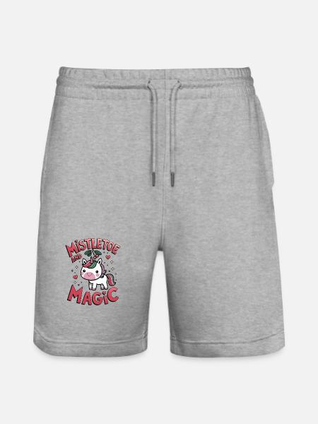 Mistletoe And Magic - Stanley/Stella Trainer Unisex Organic Jogging Shorts - heather grey