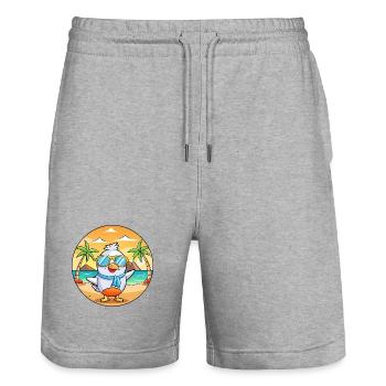 Möwe Lustige Cartoon Sommer Strand Sonnenbrille - Stanley/Stella Unisex Bio Joggingshorts Trainer  - Grau meliert - Vorne - Nik (191cm) & Marisol (170cm)