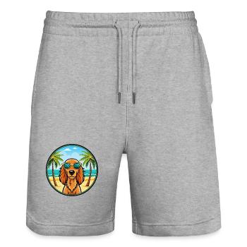 Irish Setter Hund Rasse Cartoon Sonnenbrille Strand - Stanley/Stella Unisex Bio Joggingshorts Trainer  - Grau meliert - Vorne - Nik (191cm) & Marisol (170cm)