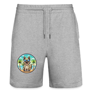 Carpathian Shepherd Dog Breed Cartoon Sunglasses - Stanley/Stella Trainer Unisex Organic Jogging Shorts - heather grey - Front - Nik (191cm) & Marisol (170cm)