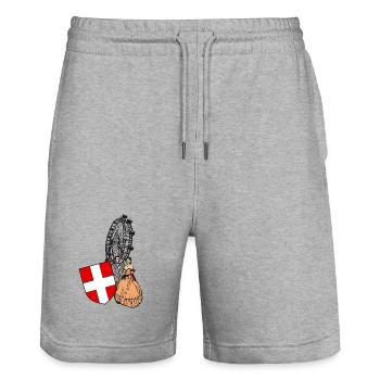 Panorama de Vienne - Short de jogging bio TRAINER Stanley/Stella unisexe - gris chiné - Devant - Nik (191cm) & Marisol (170cm)