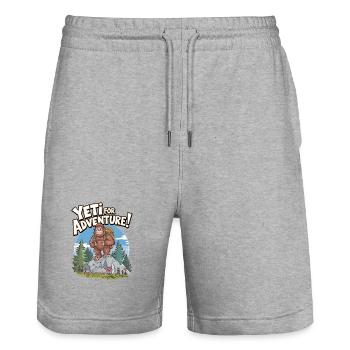 Yeti For Adventure - Stanley/Stella Trainer Unisex Organic Jogging Shorts - heather grey - Front - Nik (191cm) & Marisol (170cm)